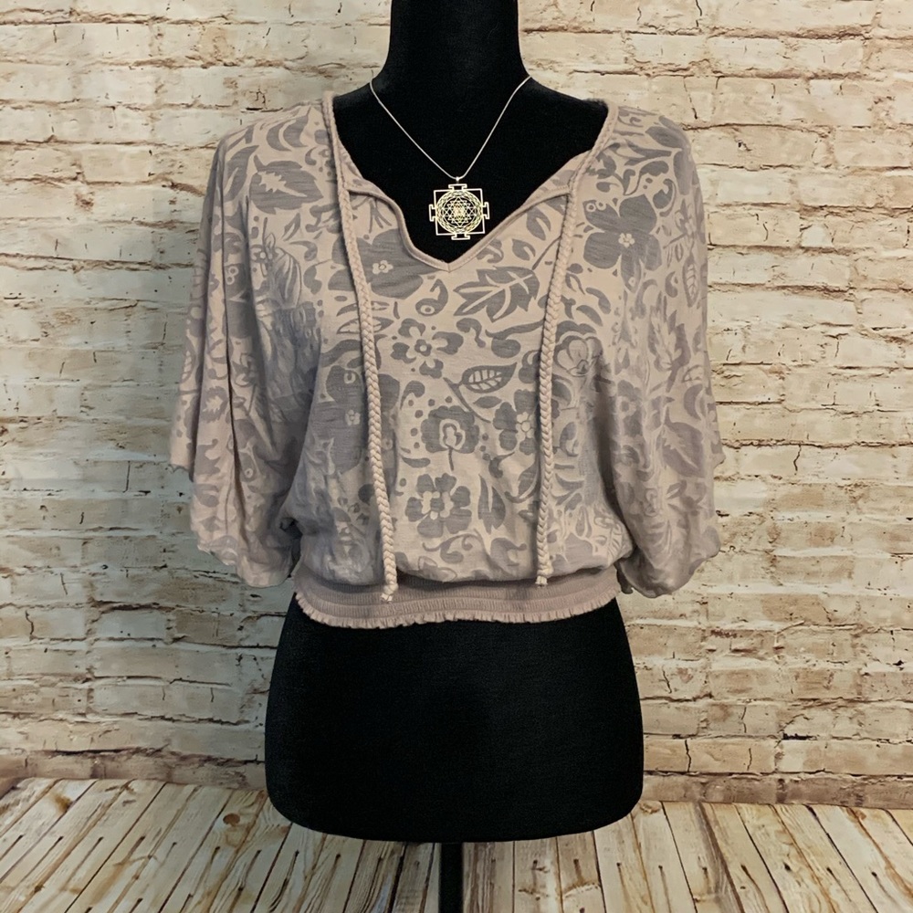 The Express XS shirt. Sheer floral print.